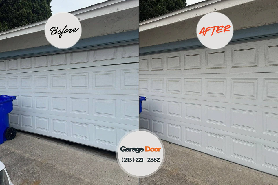 Before and after: garage door spring repair Timberwood Park, TX